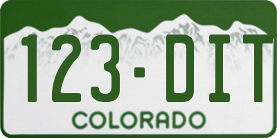 CO license plate 123DIT