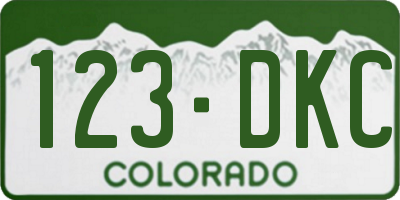 CO license plate 123DKC