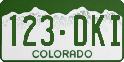 CO license plate 123DKI
