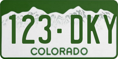 CO license plate 123DKY