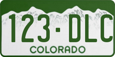 CO license plate 123DLC