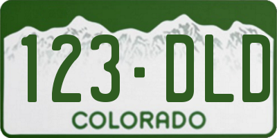 CO license plate 123DLD