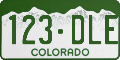 CO license plate 123DLE