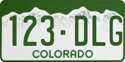 CO license plate 123DLG