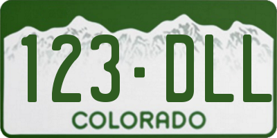 CO license plate 123DLL