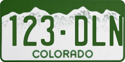 CO license plate 123DLN