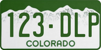 CO license plate 123DLP