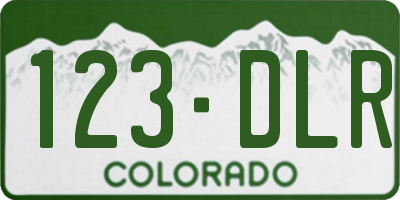 CO license plate 123DLR