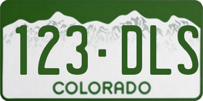 CO license plate 123DLS