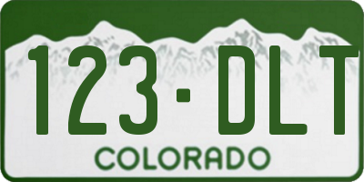 CO license plate 123DLT
