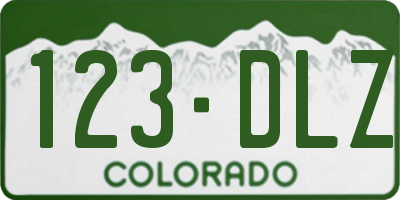 CO license plate 123DLZ
