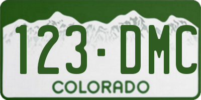 CO license plate 123DMC