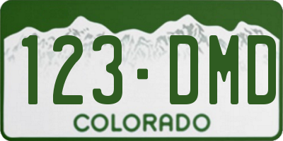CO license plate 123DMD