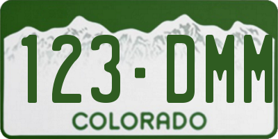 CO license plate 123DMM