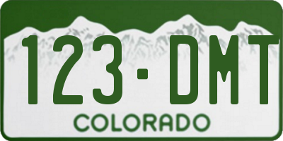 CO license plate 123DMT