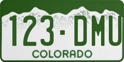 CO license plate 123DMU