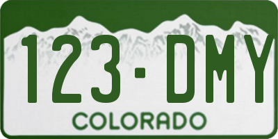CO license plate 123DMY