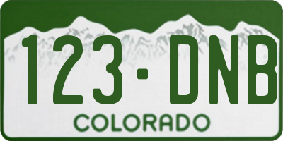 CO license plate 123DNB