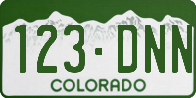 CO license plate 123DNN