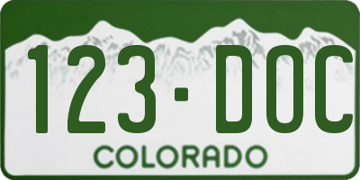 CO license plate 123DOC