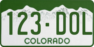 CO license plate 123DOL