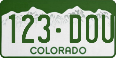 CO license plate 123DOU