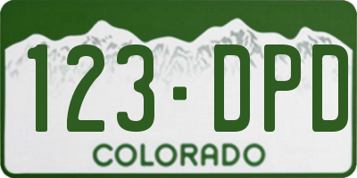 CO license plate 123DPD