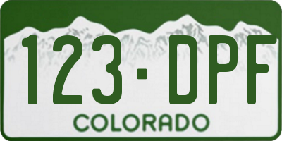 CO license plate 123DPF