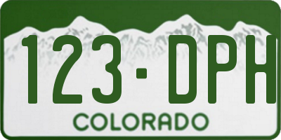 CO license plate 123DPH