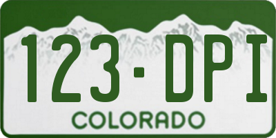CO license plate 123DPI