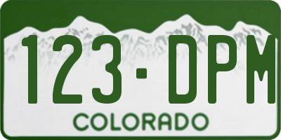 CO license plate 123DPM