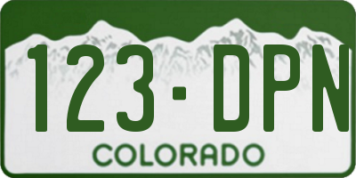 CO license plate 123DPN
