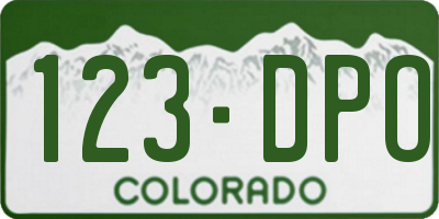 CO license plate 123DPO