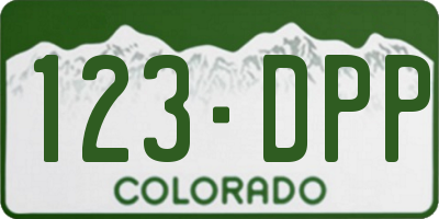 CO license plate 123DPP