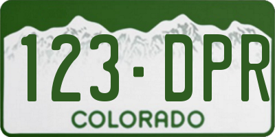 CO license plate 123DPR
