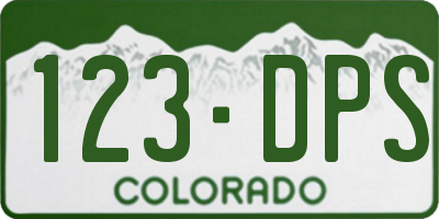 CO license plate 123DPS