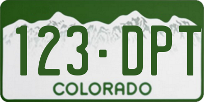 CO license plate 123DPT