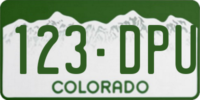 CO license plate 123DPU