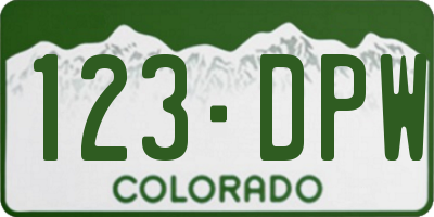 CO license plate 123DPW