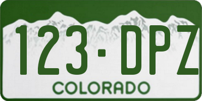 CO license plate 123DPZ