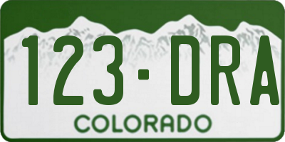 CO license plate 123DRA