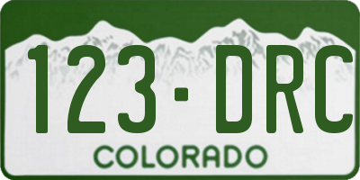 CO license plate 123DRC