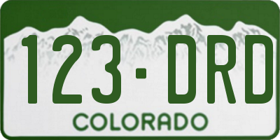 CO license plate 123DRD
