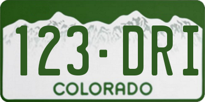 CO license plate 123DRI