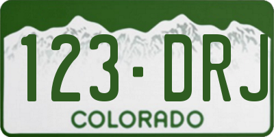 CO license plate 123DRJ
