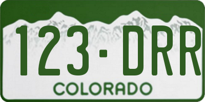 CO license plate 123DRR