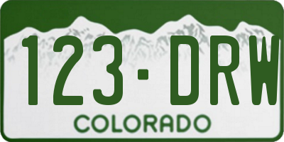CO license plate 123DRW