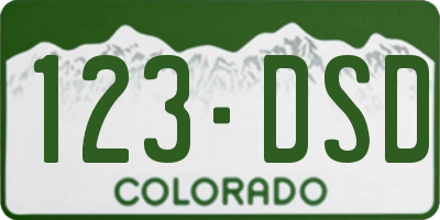 CO license plate 123DSD