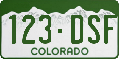 CO license plate 123DSF