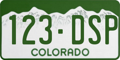 CO license plate 123DSP